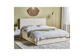 Dubbelsäng Moissac med lamellram Vit-Svart, 160x200 cm - Vit-Svart, 160x200 cm - Möbler - Säng - Säng med förvaring