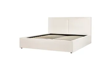 Dubbelsäng Moissac med lamellram Vit-Svart, 180x200 cm - Vit-Svart, 180x200 cm - Möbler - Säng - Säng med förvaring