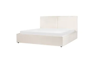 Dubbelsäng Moissac med lamellram Vit-Svart, 180x200 cm - Vit-Svart, 180x200 cm - Möbler - Säng - Säng med förvaring