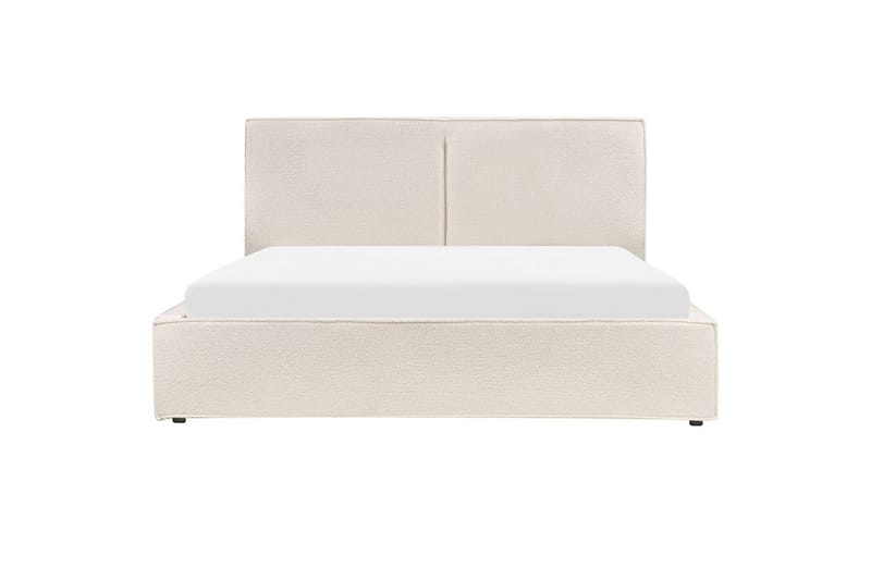 Dubbelsäng Moissac med lamellram Vit-Svart, 180x200 cm - Vit-Svart, 180x200 cm - Möbler - Säng - Säng med förvaring