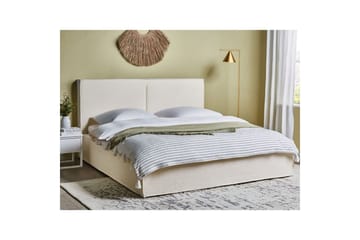 Dubbelsäng Moissac med lamellram Vit-Svart, 180x200 cm - Vit-Svart, 180x200 cm - Möbler - Säng - Säng med förvaring