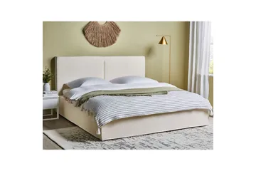 Dubbelsäng Moissac med lamellram Vit-Svart, 180x200 cm - Vit-Svart, 180x200 cm - Möbler - Säng - Säng med förvaring