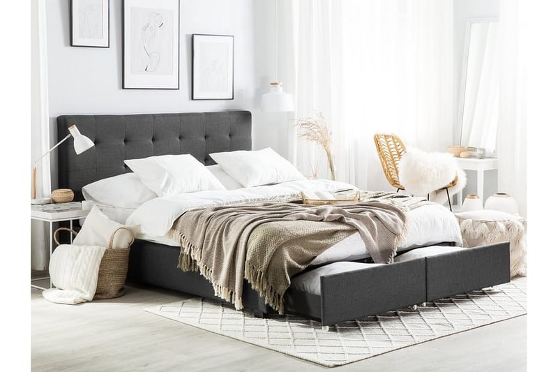 Dubbelsäng Mooneyrow med Förvaring 140x200 - Grå - Möbler - Säng - Säng med förvaring