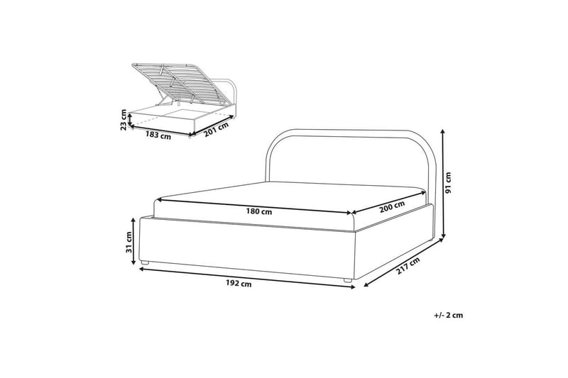 Dubbelsäng Quillien med förvaring 180x200 cm - 180x200 cm - Möbler - Säng - Säng med förvaring
