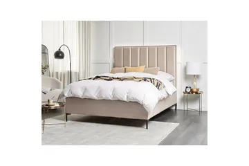 Dubbelsäng Sezanne med förvaring Beige-Grå-Svart, 180x200 cm - Beige-Grå-Svart, 180x200 cm - Möbler - Säng - Säng med förvaring