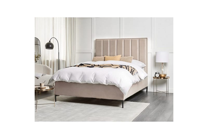 Dubbelsäng Sezanne med förvaring Beige-Grå-Svart, 180x200 cm - Beige-Grå-Svart, 180x200 cm - Möbler - Säng - Säng med förvaring