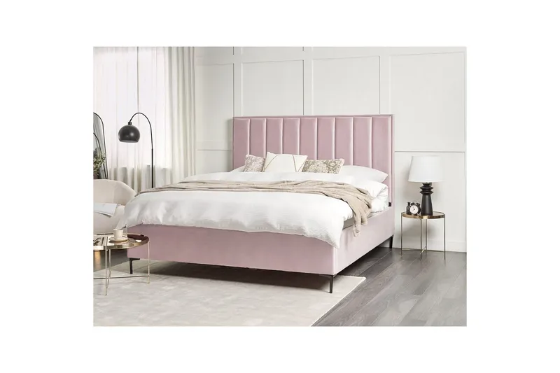 Dubbelsäng Sezanne med förvaring Rosa-Svart, 180x200 cm - Rosa-Svart, 180x200 cm - Möbler - Säng - Säng med förvaring