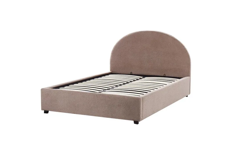 Dubbelsäng Vaucluse med förvaring Taupe, 140x200 cm, Bouclé - Taupe, 140x200 cm, Bouclé - Möbler - Säng - Säng med förvaring