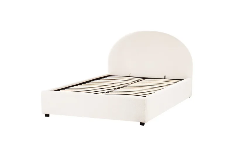 Dubbelsäng Vaucluse med förvaring Vit, 140x200 cm, Bouclé - Vit, 140x200 cm, Bouclé - Möbler - Säng - Säng med förvaring