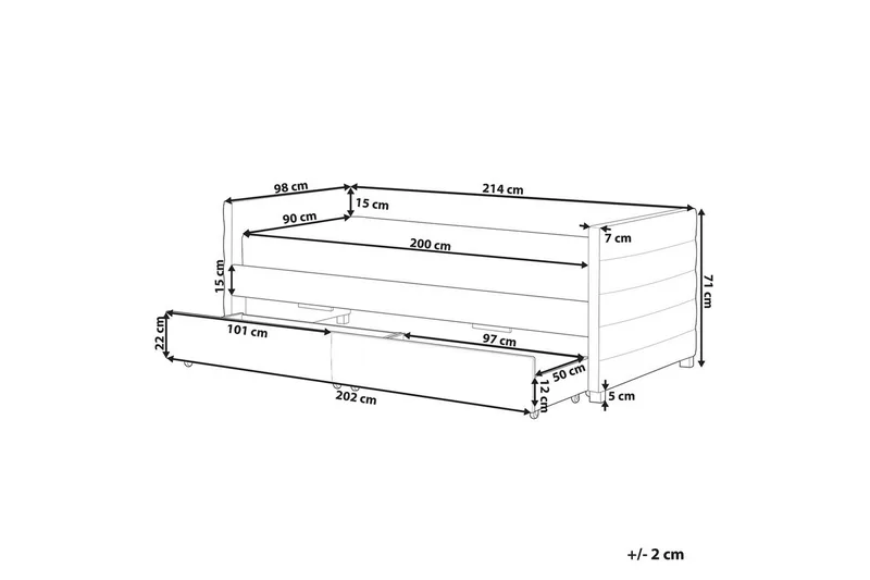 Enkelsäng Marray med förvaring Rosa - Rosa - Möbler - Säng - Säng med förvaring