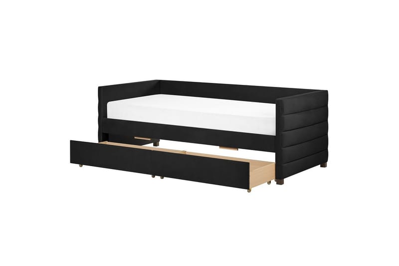 Enkelsäng Marray med förvaring Svart, Svart