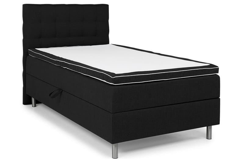 Box Bed Suset 140x200 - Svart - Säng med förvaring - Enkelsäng med förvaring