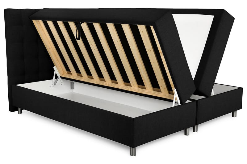 Box Bed Suset 180x200 - Svart - Säng med förvaring - Enkelsäng med förvaring