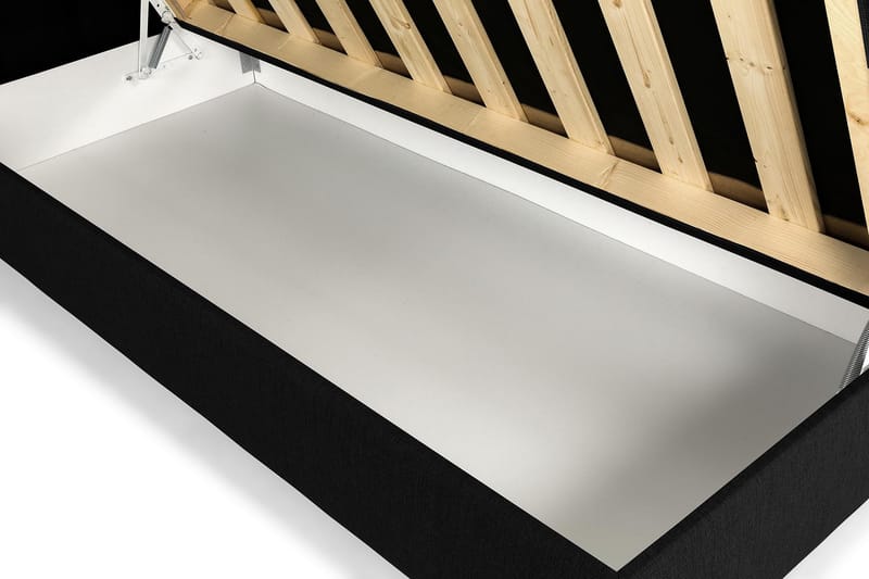 Box Bed Suset 90x200 - Svart - Säng med förvaring - Enkelsäng med förvaring
