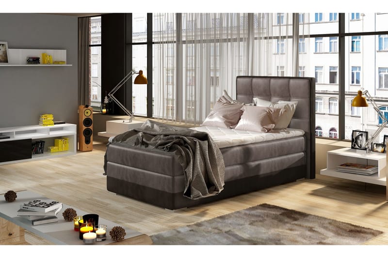 Damion Förvaringssäng 90x200cm Vänster - Brun - Möbler - Säng - Enkelsäng