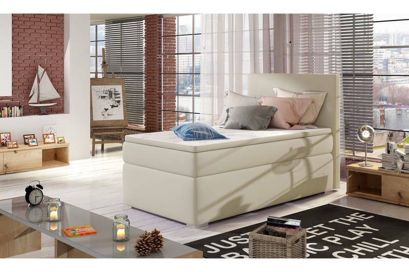 Förvaringssäng Ypas 90x200 cm Höger - Beige - Möbler - Säng - Säng med förvaring - Enkelsäng med förvaring