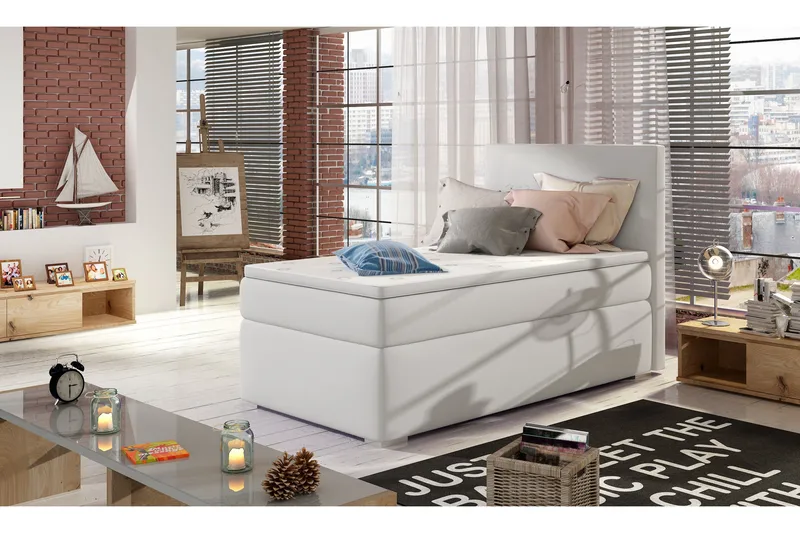 Larrimbe Förvaringssäng 90x200 cm Höger - Vit - Möbler - Säng - Enkelsäng