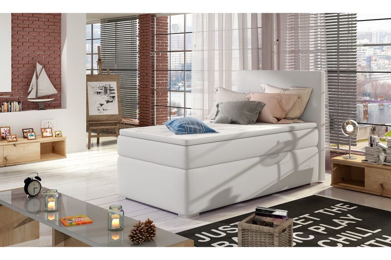 Larrimbe Förvaringssäng 90x200 cm Höger, Vit