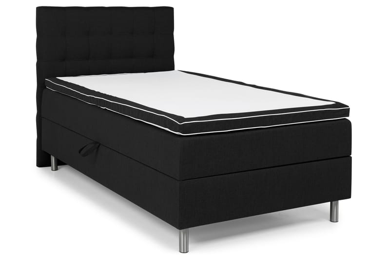 Sängpaket Suset Box Bed 120x200 - Svart - Säng med förvaring - Enkelsäng med förvaring