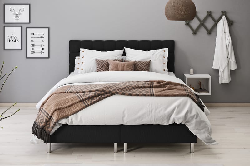 Sängpaket Suset Box Bed 160x200 - Svart - Möbler - Säng - Säng med förvaring