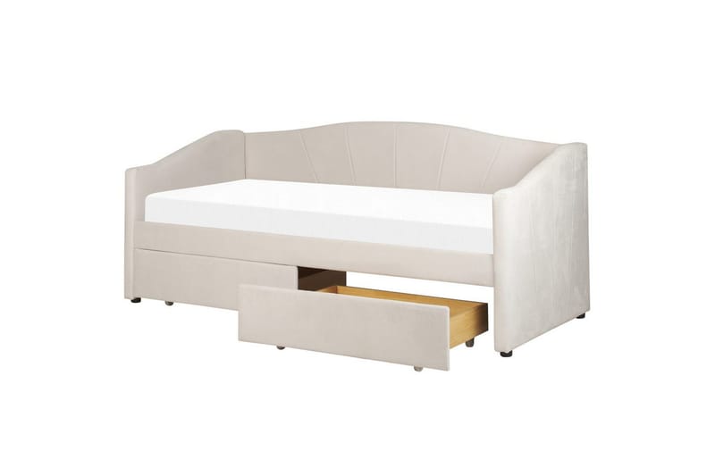 Enkelsäng Vittel med förvaring Beige - Beige - Möbler - Säng - Säng med förvaring