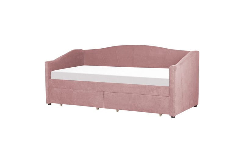 Enkelsäng Vittel med förvaring Rosa - Rosa - Möbler - Säng - Säng med förvaring