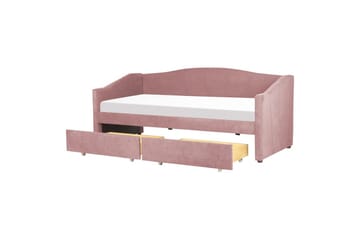Enkelsäng Vittel med förvaring Rosa - Rosa - Möbler - Säng - Säng med förvaring