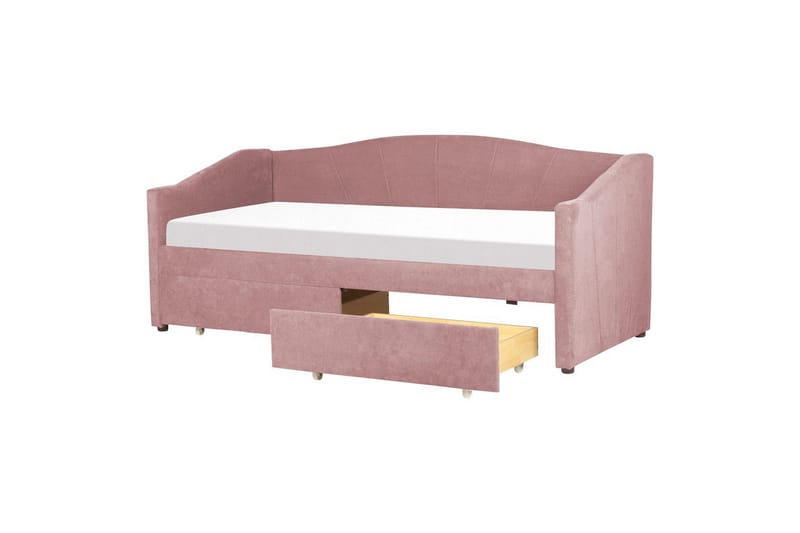 Enkelsäng Vittel med förvaring Rosa - Rosa - Möbler - Säng - Säng med förvaring