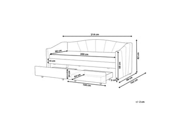 Enkelsäng Vittel med förvaring Rosa - Rosa - Möbler - Säng - Säng med förvaring
