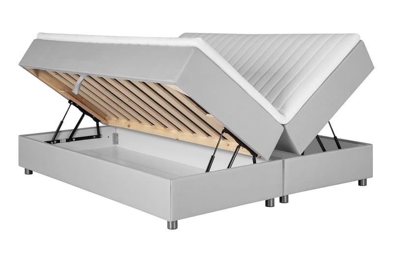 Förvaringssäng Chilla 180x200 cm - Ljusgrå - Säng med förvaring - Komplett sängpaket