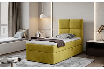 Förvaringssäng Lomagna 90x200 cm Rutad - Gul - Möbler - Säng - Säng med förvaring