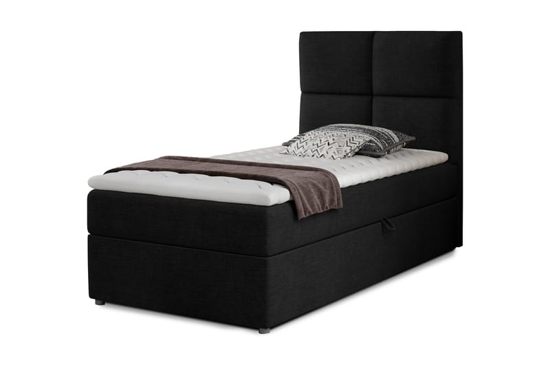 Förvaringssäng Lomagna 90x200 cm Rutad - Svart - Möbler - Säng - Säng med förvaring