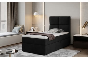 Förvaringssäng Lomagna 90x200 cm Rutad - Svart - Möbler - Säng - Säng med förvaring