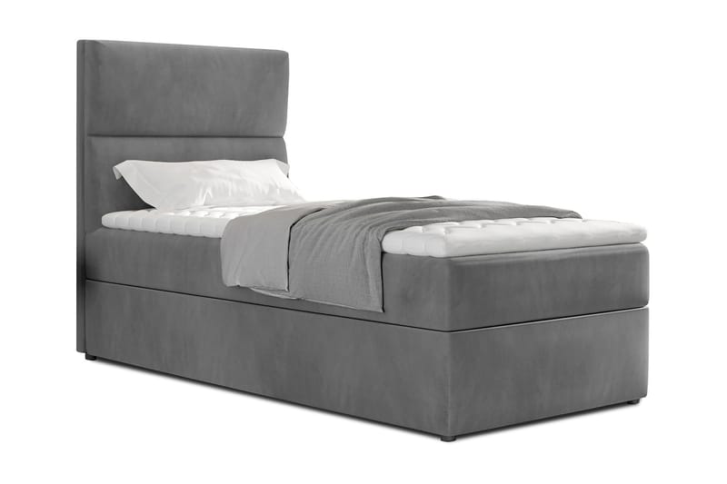 Förvaringssäng Lomagna 90x200 cm Vertikal Söm - Grå - Möbler - Säng - Säng med förvaring