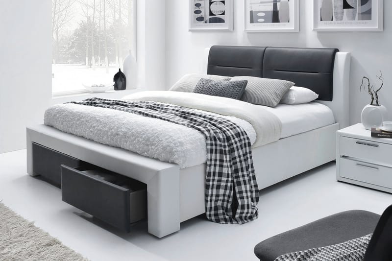 Förvaringssäng Monica 160x200 - Dubbelsäng med förvaring - Enkelsäng med förvaring - Säng med förvaring