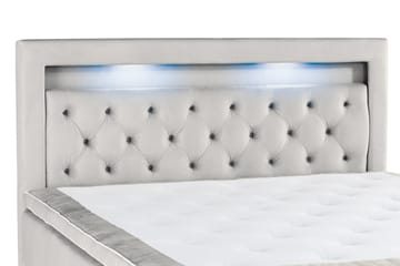Förvaringssäng Monopoli med LED-belysning 180x200 - Ljusgrå - Möbler - Säng - Säng med förvaring - Dubbelsäng med förvaring