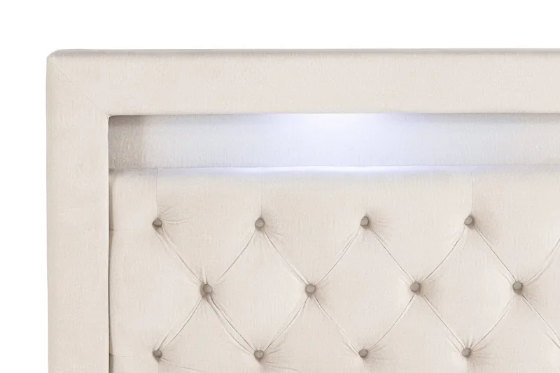 Francisco Komplett Sängpaket med Lyftförvaring LED-belysning 180x200 - Beige - Möbler - Säng - Säng med förvaring