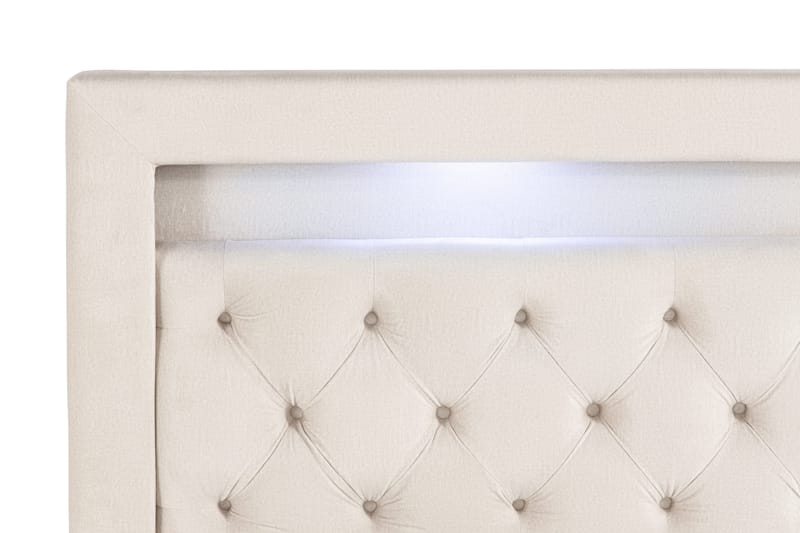 Francisco Komplett Sängpaket med Lyftförvaring LED-belysning 180x200 - Beige - Möbler - Säng - Säng med förvaring