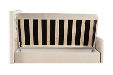 Francisco Komplett Sängpaket med Lyftförvaring LED-belysning 180x200 - Beige - Möbler - Säng - Säng med förvaring