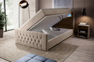 Franco Sängpaket med förvaring 120x200 LED-belysning - 120x200 Beige (+Fler val) - Möbler - Säng - Säng med förvaring