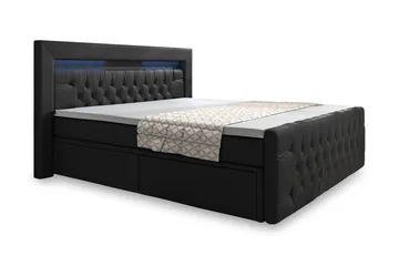 Franco Sängpaket med förvaring LED-belysning 160x200 cm - 160x200 Svart (+Fler val) - Möbler - Säng - Säng med förvaring