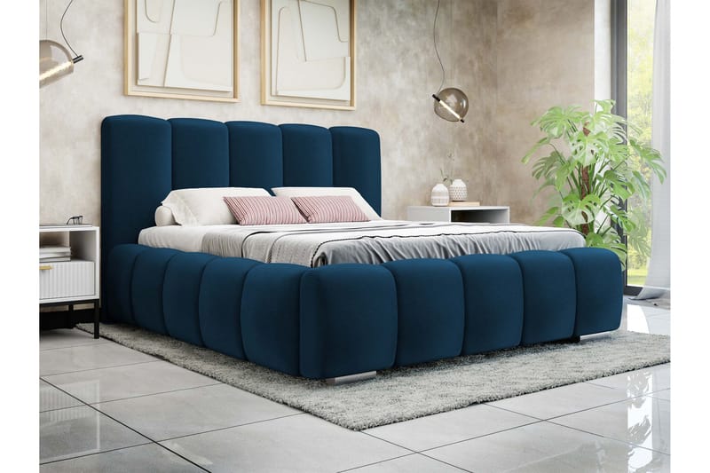 Gioia Förvaringssäng 180x200 cm - Blå - Möbler - Säng - Säng med förvaring - Dubbelsäng med förvaring