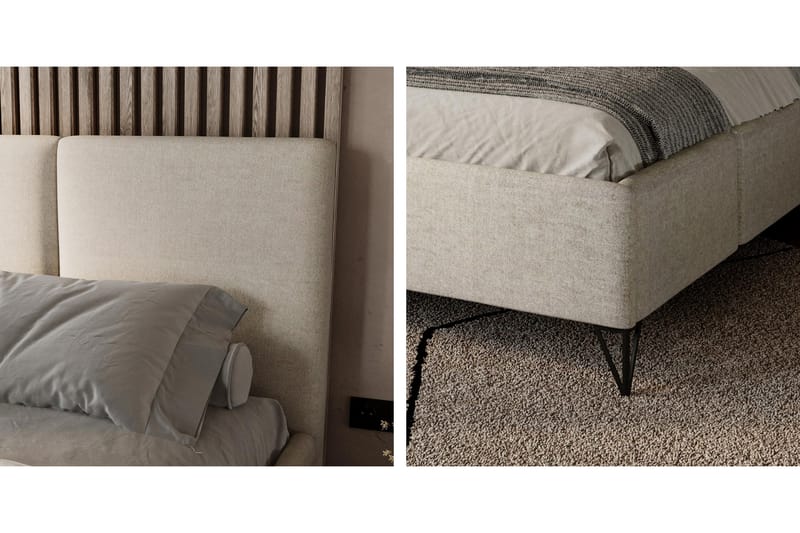 Itaca Förvaringssäng - Beige - Möbler - Säng - Säng med förvaring - Dubbelsäng med förvaring