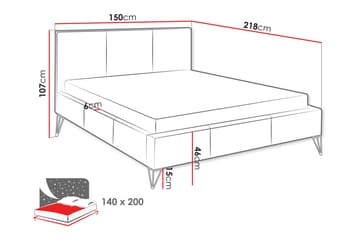 Itaca Förvaringssäng - Beige - Möbler - Säng - Säng med förvaring - Dubbelsäng med förvaring