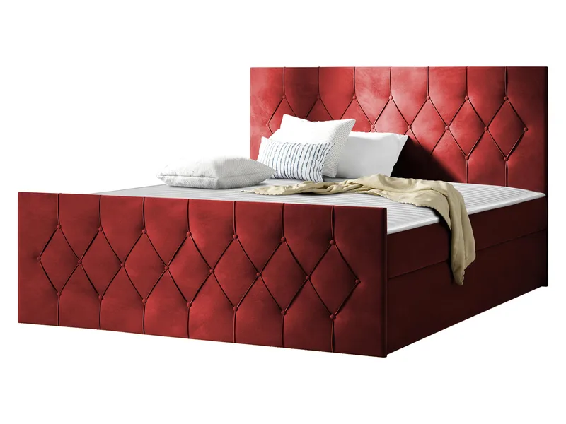 Jitendra Sängpaket Kontinentalsäng 200x200 cm med Förvaring - Röd - Möbler - Säng - Säng med förvaring