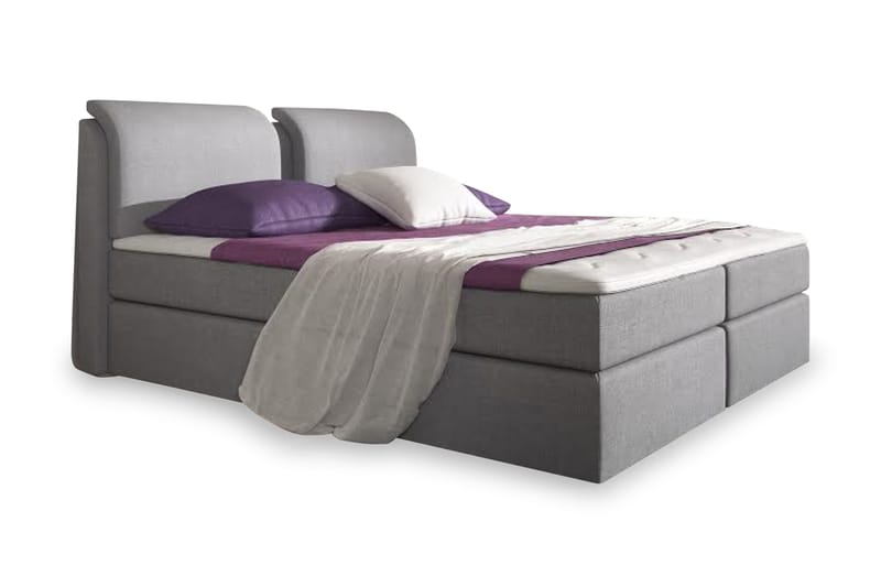 Komplett Box Bed Tyler 180x200 Grå - Grå - Säng med förvaring - Komplett sängpaket