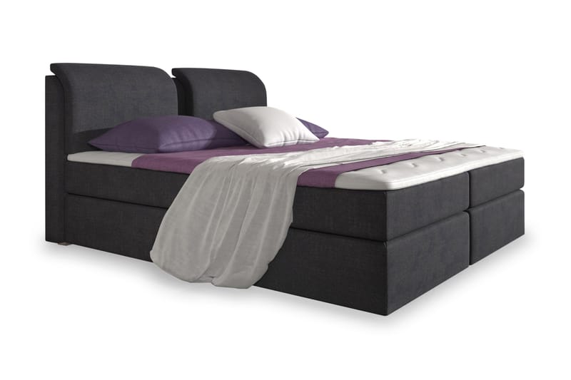 Komplett Box Bed Tyler 180x200 Svart - Svart - Säng med förvaring - Komplett sängpaket
