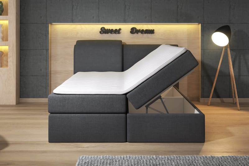 Komplett Box Bed Tyler 180x200 Svart - Svart - Möbler - Säng - Säng med förvaring