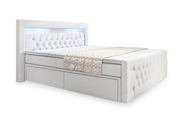 Komplett Sängpaket Celio 180x200 LED-belysning - Vit|Konstläder - Möbler - Säng - Säng med förvaring