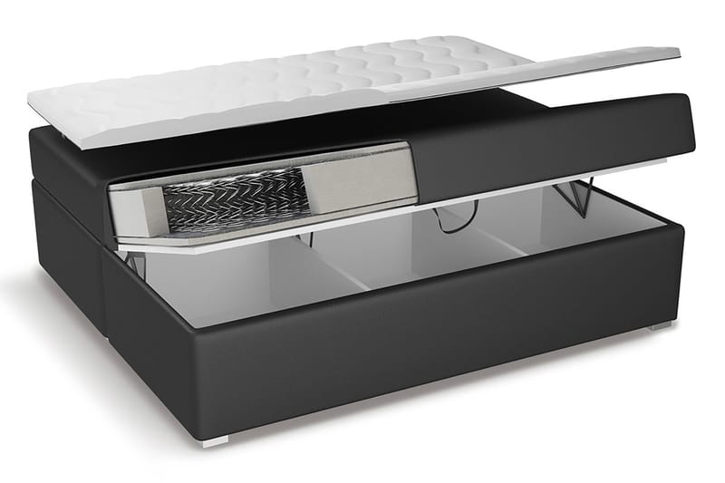 Komplett Sängpaket Pisa 180x200 med Förvaring+LED Sänggavel - Vit - Möbler - Säng - Säng med förvaring